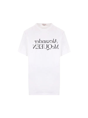 Reflected Logo Printed T-shirt-ALEXANDER MCQUEEN-JOHN JULIA