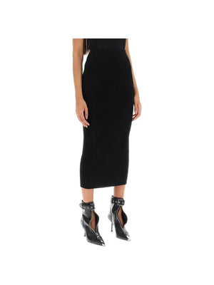 Ribbed Knit Pencil Skirt ALEXANDER MCQUEEN JOHN JULIA.