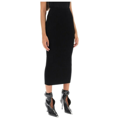 Ribbed Knit Pencil Skirt ALEXANDER MCQUEEN JOHN JULIA.