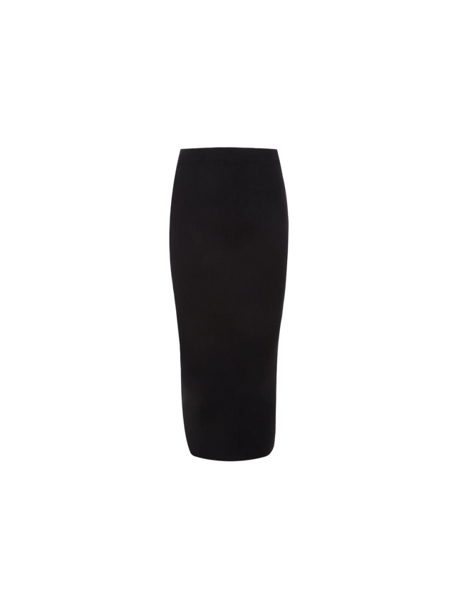 Ribbed Stretch Knit Pencil Skirt-ALEXANDER MCQUEEN-JOHN JULIA