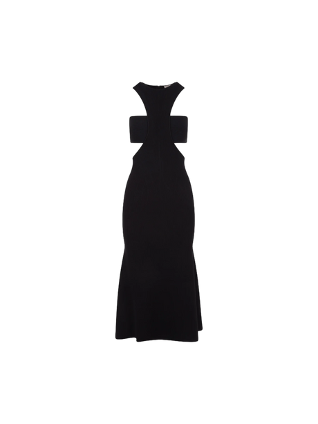 Ribbed Stretch Knit Sleeveless Dress-ALEXANDER MCQUEEN-JOHN JULIA