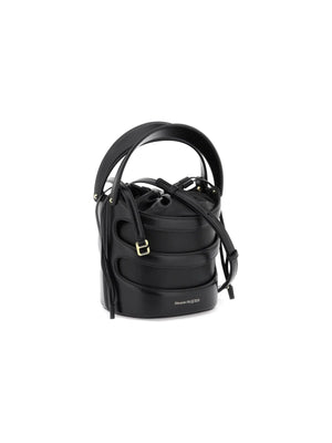 Black Rise Leather Bucket Bag ALEXANDER MCQUEEN JOHN JULIA.