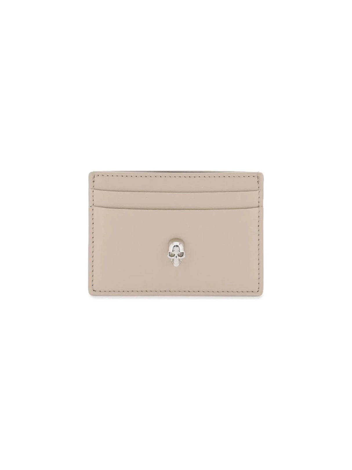 Saffiano Leather Skull Card Holder - OS - Women > Accessories > Wallets and Small Leather Goods > Card holders