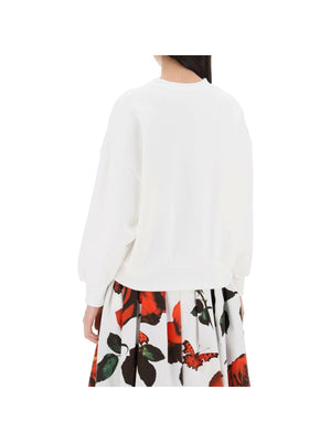 White Shadow Rose Cocoon Sleeve Sweatshirt ALEXANDER MCQUEEN JOHN JULIA.