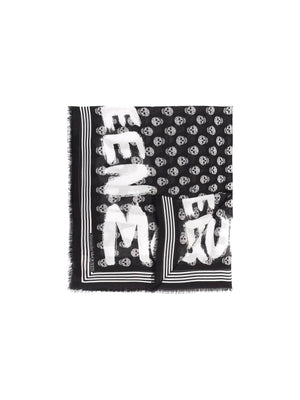 Skull Print Graffiti Modal Scarf