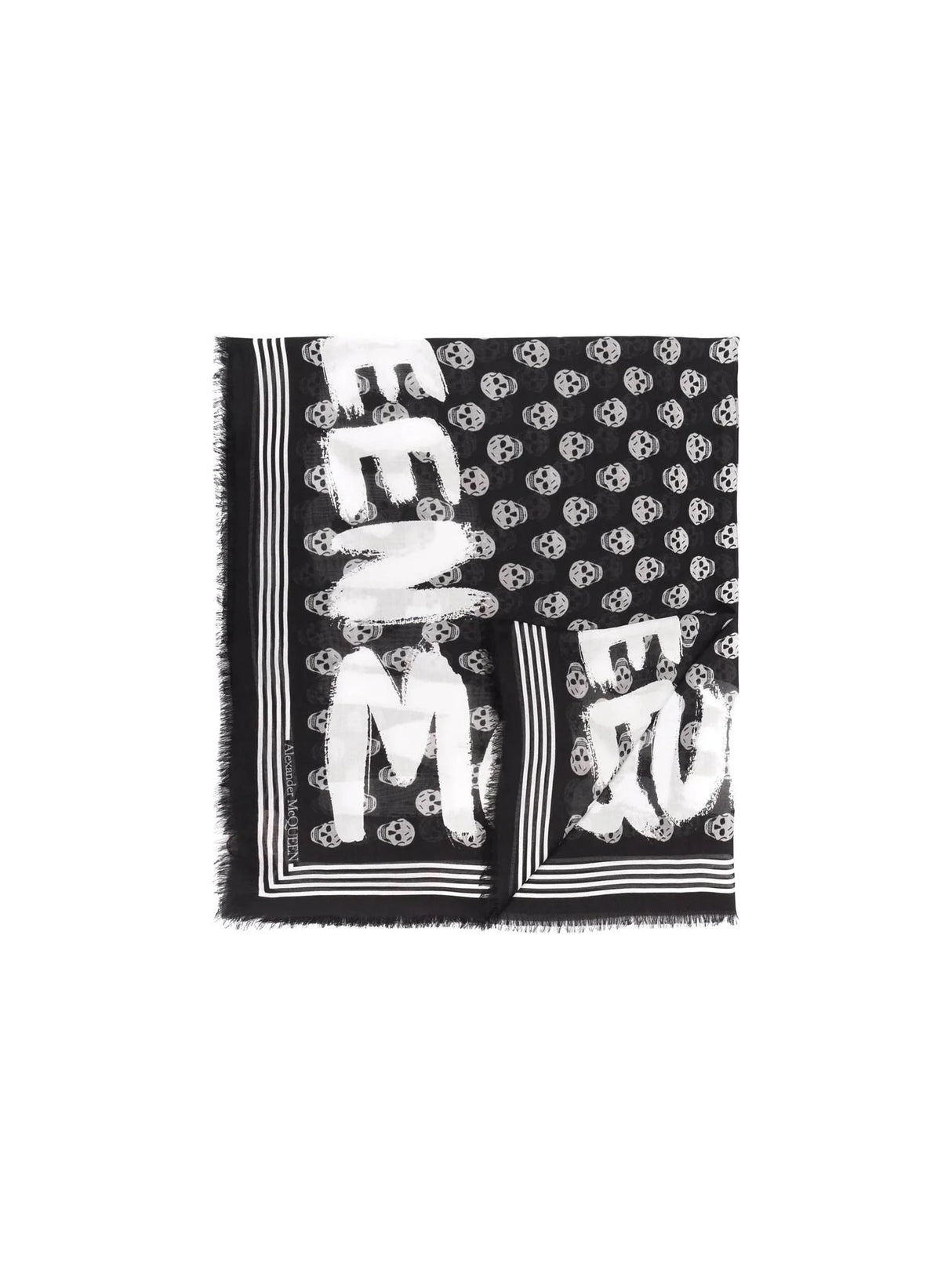 Skull Print Graffiti Modal Scarf - OS - Men > Accessories > Scarves hats and gloves > Scarves