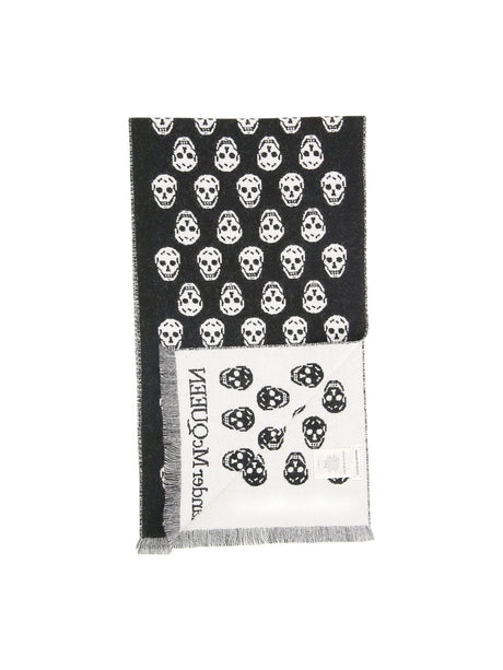 Skull Reversible Wool Scarf