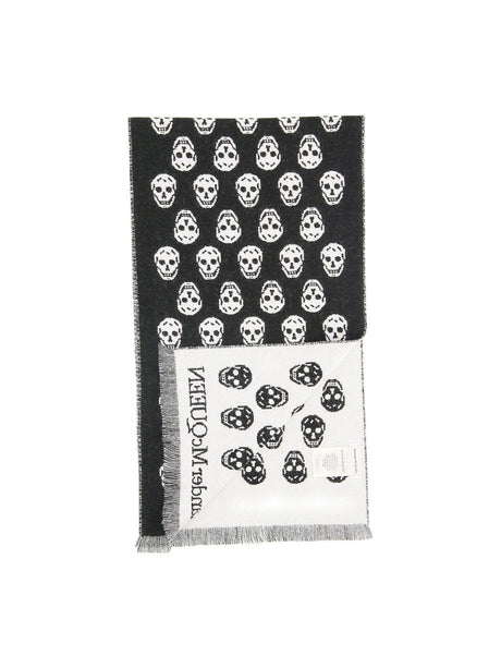 Skull Reversible Wool Scarf - OS - Men > Accessories > Scarves hats and gloves > Scarves