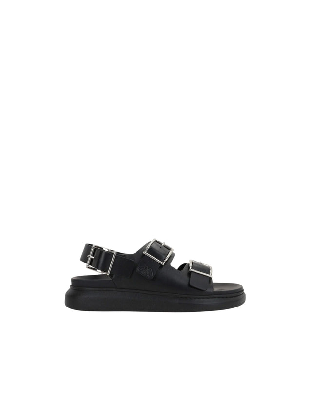 Smooth Leather Flat Sandals-ALEXANDER MCQUEEN-JOHN JULIA