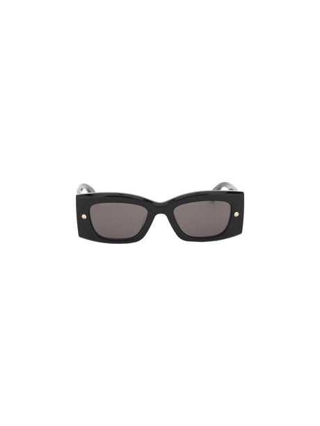 ALEXANDER MCQUEEN-Spike Studs Rectangular Sunglasses in /Smoke-JOHN JULIA