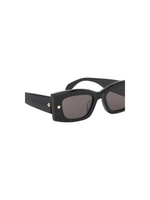 ALEXANDER MCQUEEN-Spike Studs Rectangular Sunglasses in /Smoke-JOHN JULIA