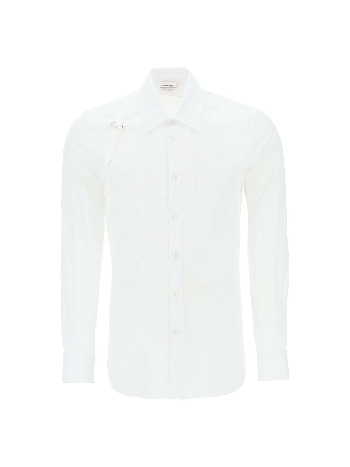 Stretch Cotton Harness Button-Up Shirt.