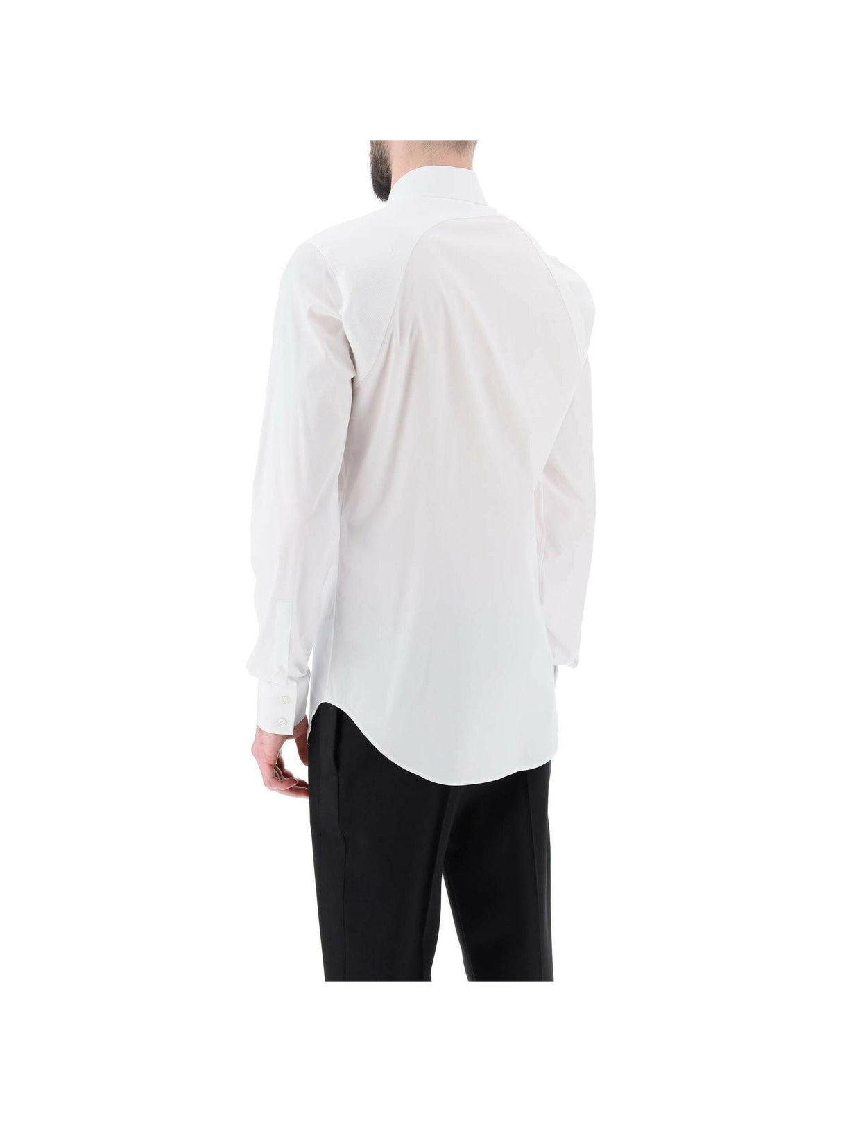 Stretch Cotton Harness Button-Up Shirt.