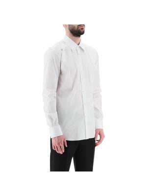 Stretch Cotton Harness Button-Up Shirt.