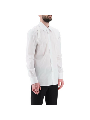 Stretch Cotton Harness Button-Up Shirt.