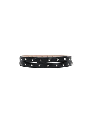 Studded Leather Double Belt-ALEXANDER MCQUEEN-JOHN JULIA