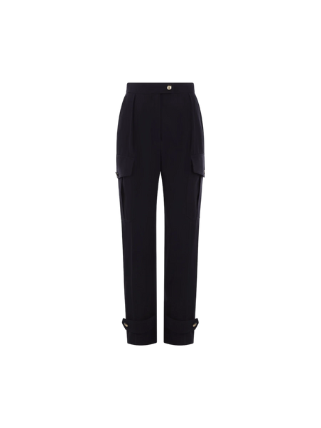 Twill Tailored Wool Pants-Alexander McQueen-JOHN JULIA