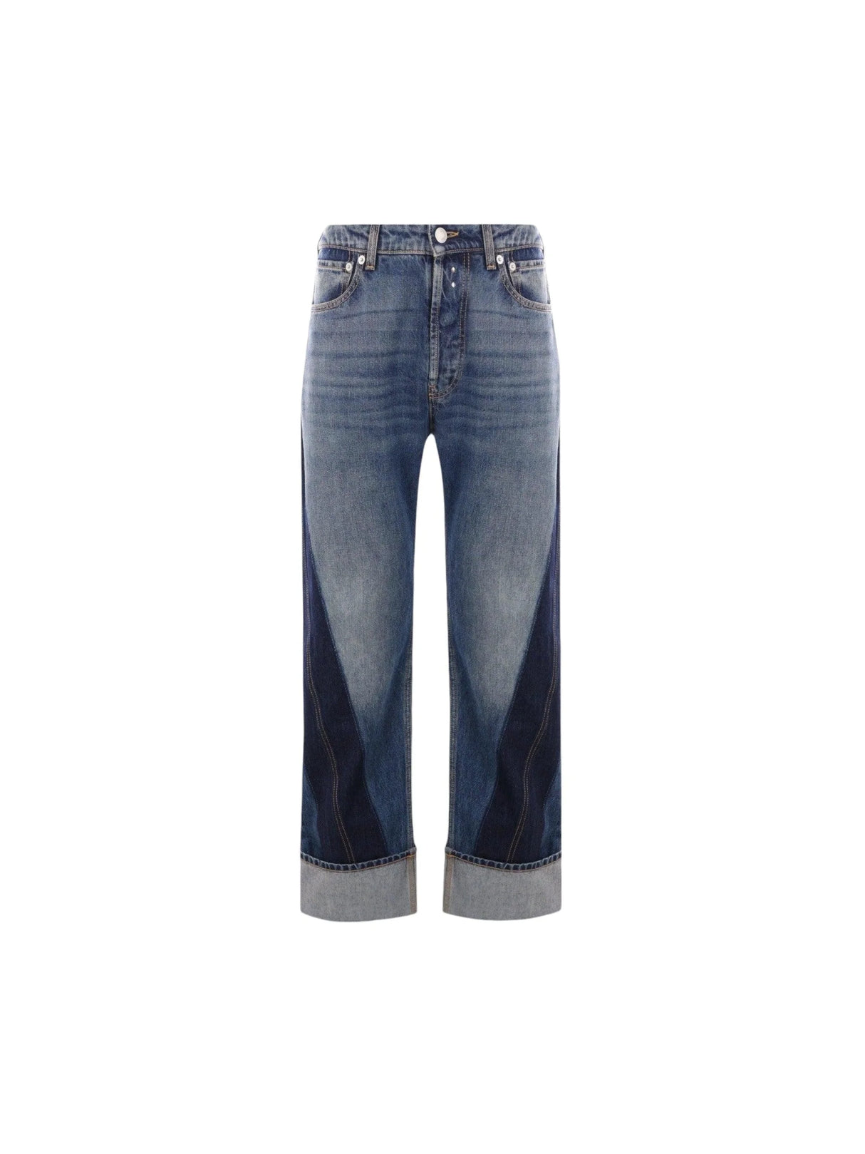 Twisted Stripe Denim Jeans-ALEXANDER MCQUEEN-JOHN JULIA