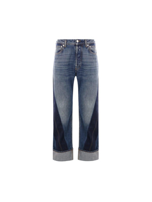 Twisted Stripe Denim Jeans-ALEXANDER MCQUEEN-JOHN JULIA