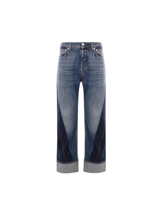 Twisted Stripe Denim Jeans-ALEXANDER MCQUEEN-JOHN JULIA