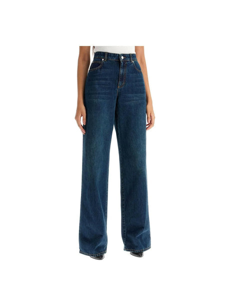 Waisted Wide Leg Jeans ALEXANDER MCQUEEN