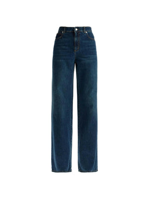 Waisted Wide Leg Jeans ALEXANDER MCQUEEN