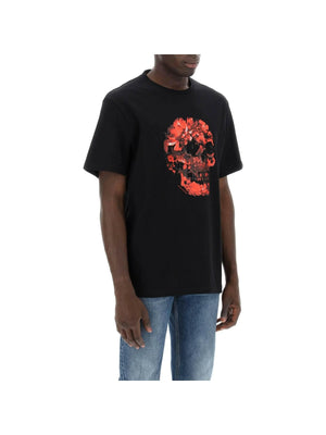 Wax Flower Skull Printed Organic Cotton T-Shirt.