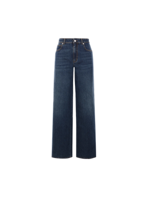 ALEXANDER MCQUEEN-Wide-leg Denim Jeans-JOHN JULIA