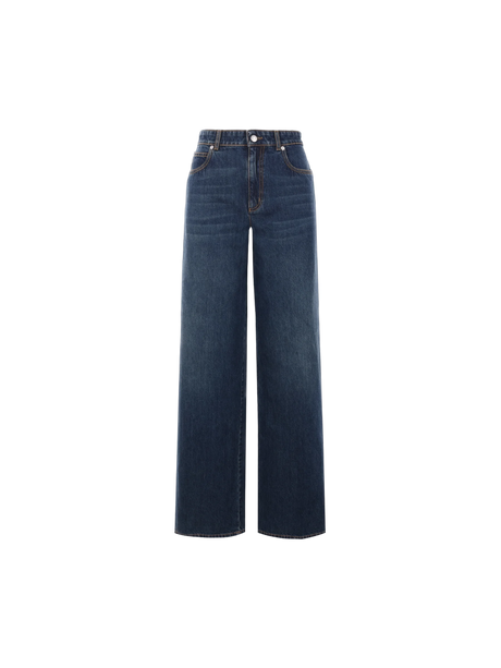 ALEXANDER MCQUEEN-Wide-leg Denim Jeans-JOHN JULIA