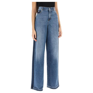 Wide-Leg Jeans With Contrasting Details ALEXANDER MCQUEEN JOHN JULIA.