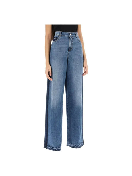 Wide-Leg Jeans With Contrasting Details ALEXANDER MCQUEEN JOHN JULIA.