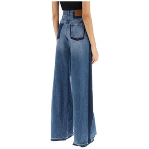 Wide-Leg Jeans With Contrasting Details ALEXANDER MCQUEEN JOHN JULIA.