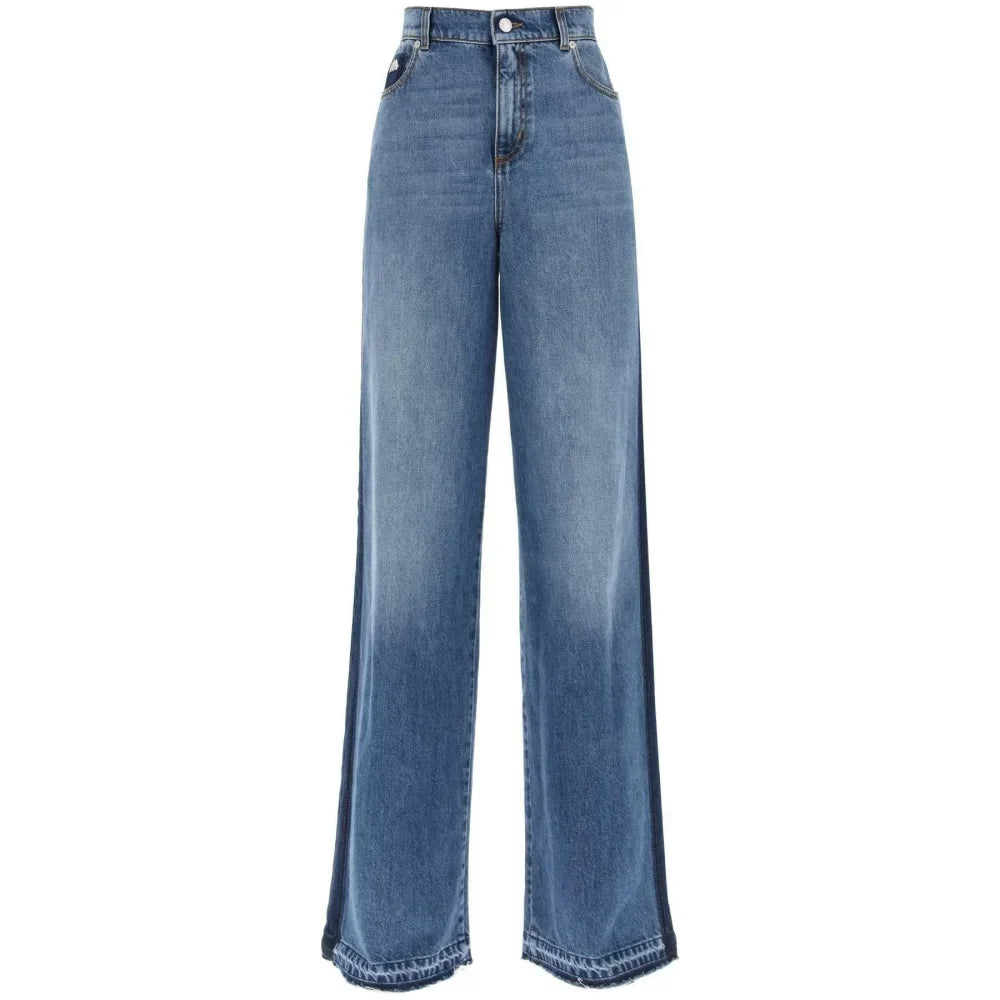 Wide-Leg Jeans With Contrasting Details ALEXANDER MCQUEEN JOHN JULIA.