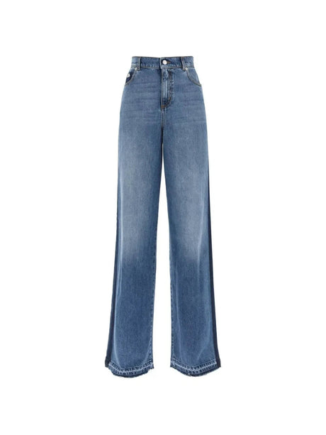 Wide-Leg Jeans With Contrasting Details ALEXANDER MCQUEEN JOHN JULIA.