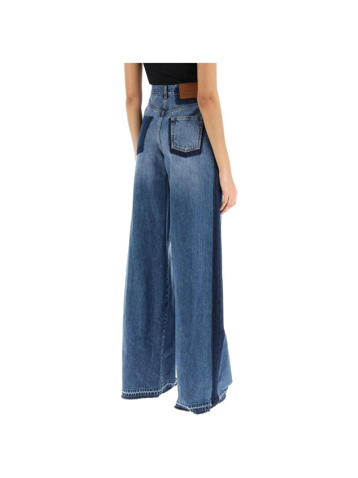 Wide-Leg Jeans With Contrasting Details ALEXANDER MCQUEEN JOHN JULIA.