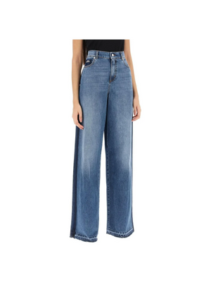 Wide-Leg Jeans With Contrasting Details ALEXANDER MCQUEEN JOHN JULIA.