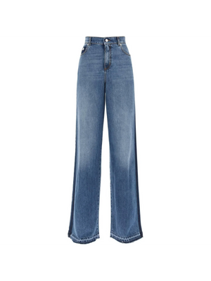 Wide-Leg Jeans With Contrasting Details ALEXANDER MCQUEEN JOHN JULIA.