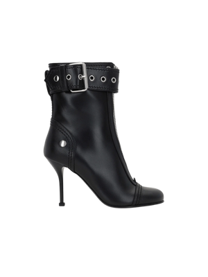 Zip-Detailed Smooth Leather Ankle Boots-ALEXANDER MCQUEEN-JOHN JULIA