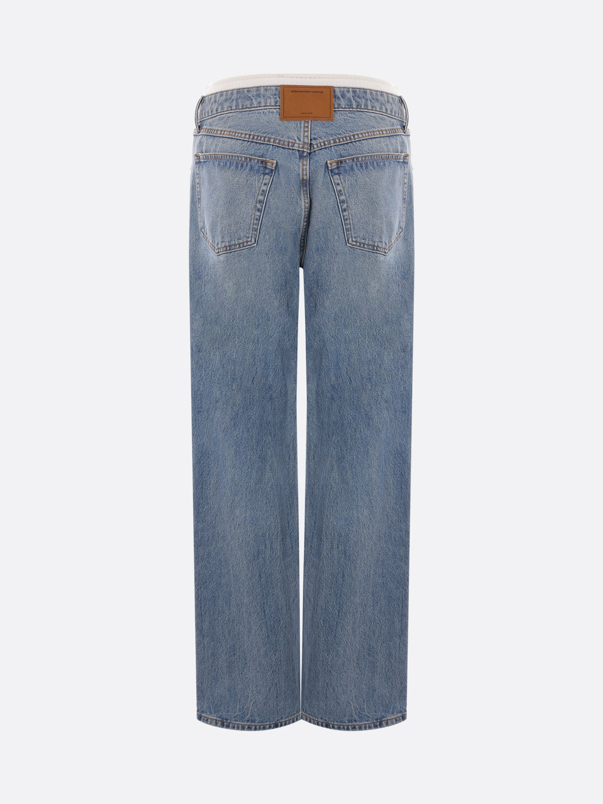 Pointelle Waistband Denim Jeans-Alexander Wang-JOHN JULIA