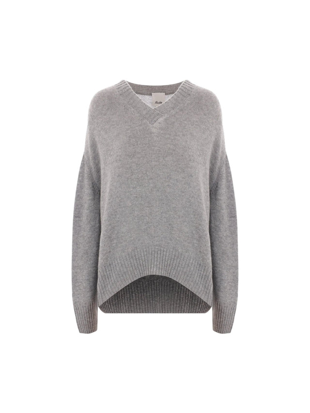 Cashmere V-Neck Sweater-ALLUDE-JOHN JULIA