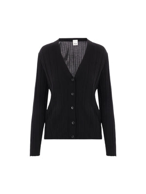 Ribbed Wool Cardigan-ALLUDE-JOHN JULIA