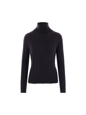 Ribbed Wool Turtleneck-ALLUDE-JOHN JULIA