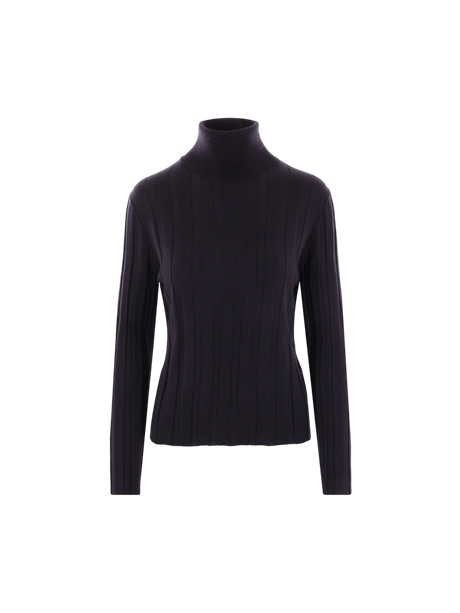 Ribbed Wool Turtleneck-ALLUDE-JOHN JULIA