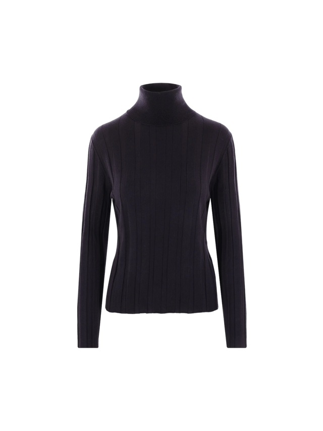 Ribbed Wool Turtleneck-ALLUDE-JOHN JULIA