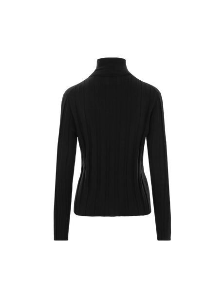 Ribbed Wool Turtleneck-ALLUDE-JOHN JULIA