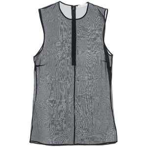 Black Sheer Silk Sleeveless Silk Top AMI ALEXANDRE MATTIUSSI JOHN JULIA.