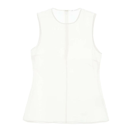 White Sheer Silk Sleeveless Silk Top AMI ALEXANDRE MATTIUSSI JOHN JULIA.