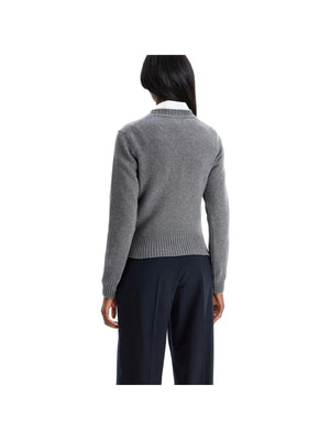 AMI ALEXANDRE MATTIUSSI-Cashmere and Wool Crewneck Sweater -JOHN JULIA.