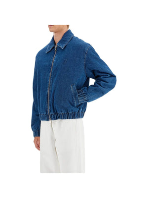 AMI PARIS-Denim Bomber Jacket-JOHN JULIA