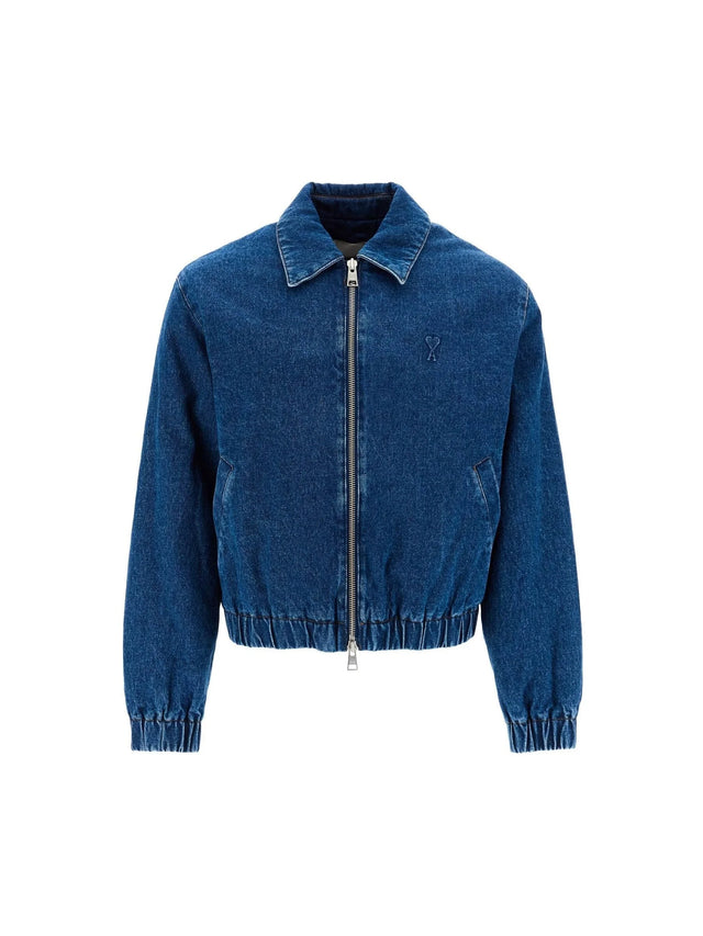 AMI PARIS-Denim Bomber Jacket-JOHN JULIA